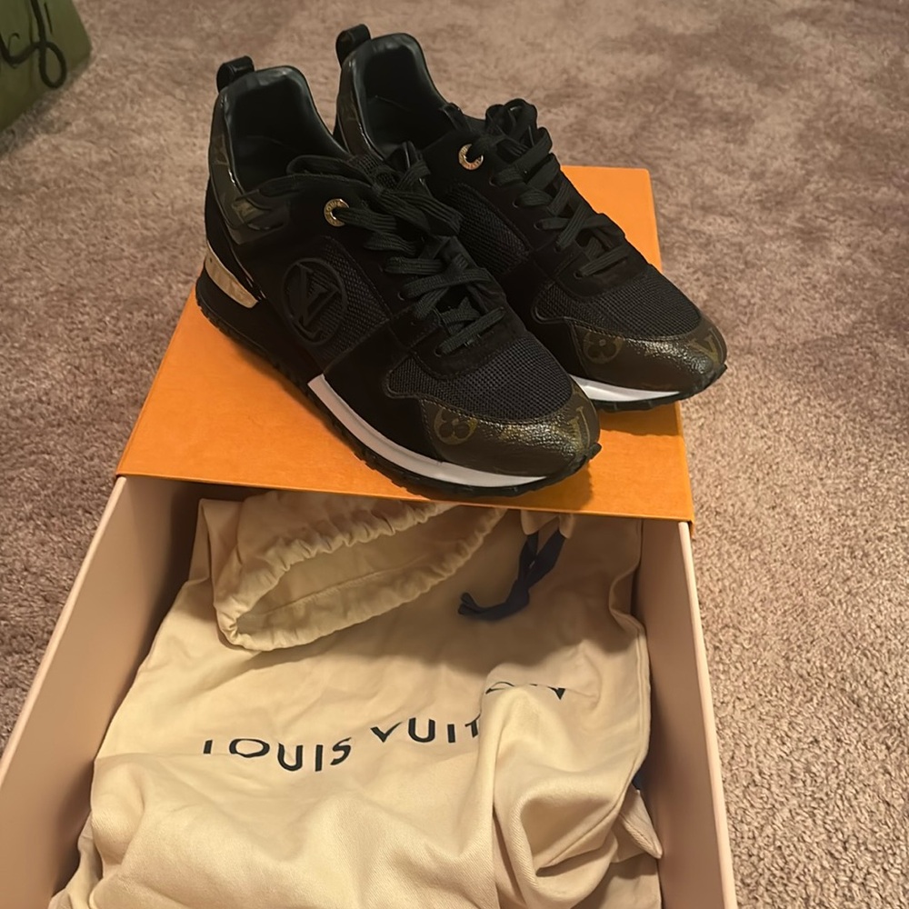 Louis Vuitton Black Monogram Accent Sneakers